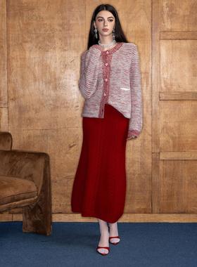 【清货折`】Aimme sparrow  Fu系列红色爱心扣针织开衫针织半身裙