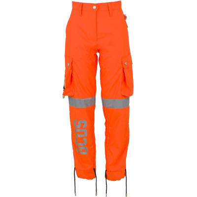 【折】GCDS19SS新款抽绳宽松反光高腰口袋百搭款橙色工装裤休闲裤