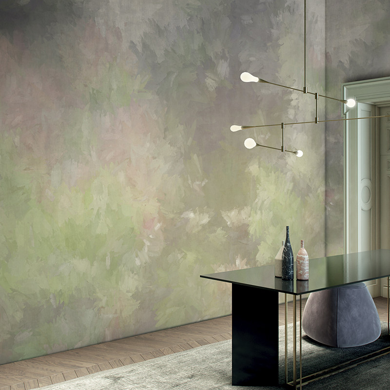 意大利原装进口可订制壁画 仙绿森林 朦胧花叶背景墙壁纸highlife