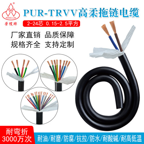 聚氨酯电缆线TRVV2-24芯智能自动化设备信号线控制高柔性电源线