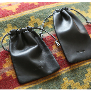 真皮烟斗包眼镜袋口红包卡片相机收纳数据线收文玩手机羊皮束口袋