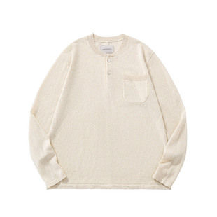 DRIVESTRAIGHT：主线25AW日系纯色天丝亚麻亨利领羊毛衫 毛衣 长袖