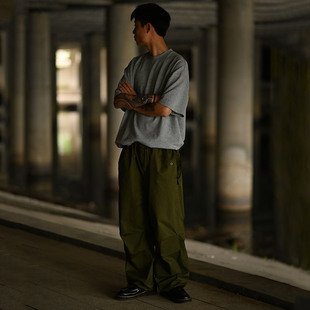 DRIVESTRAIGHT 24SS支线日系薄款垂感双褶透气伞兵长裤休闲裤DSTR