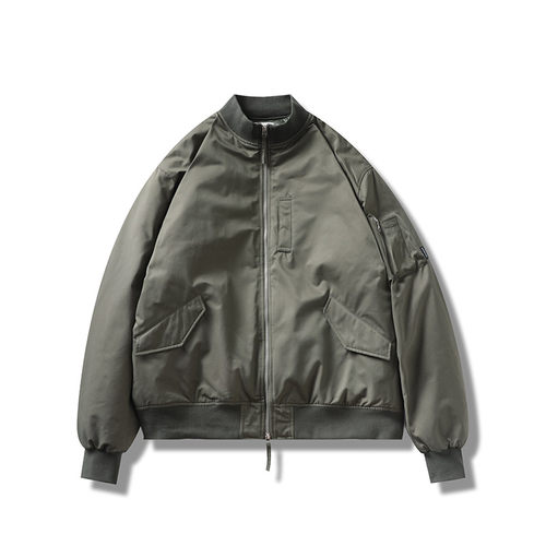 DRIVESTRAIGHT 24AW主线日系休闲纯色MA1立领飞行夹克棉服外套男