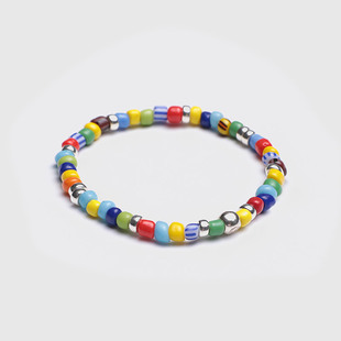 DRIVE STRAIGHT×Chenzming925银圣诞彩虹贸易珠男女士情侣手链