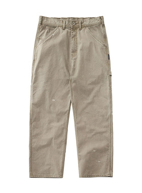 DRIVESTRAIGHT 25AW支线复古做旧洗水破坏多口袋伐木裤直筒工装裤