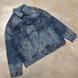 UNITELIFE联名DRIVESTRAIGHT重水洗油污做旧14.5OZ牛衣牛仔夹克