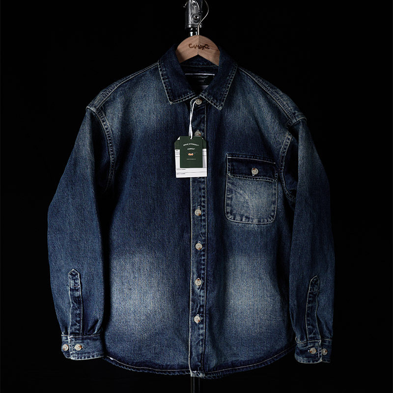 Camdrce＆Drive Straight 横竖竹节14.5oz水洗牛仔长袖衬衫外套
