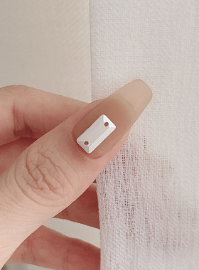 白色贝母亚克力心形长条正方putone putone美甲夸张饰品钻指甲贴