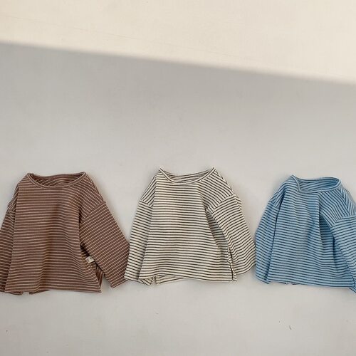 BBABBA韩版童装2022春新品儿童条纹打底衫婴童长袖T恤男女宝上衣