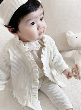 BBABBA儿童春装韩版童装春季女童外套打底衫背带裤女宝宝衣服可爱