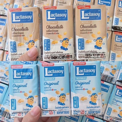 泰国进口力大狮豆奶巧克力原味盒装125ml早餐豆奶混合口味