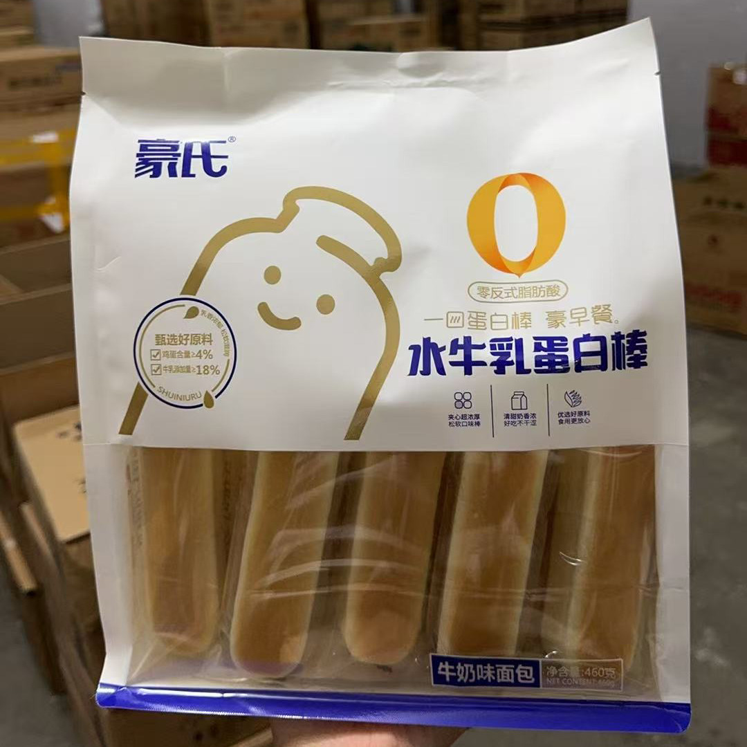 豪氏水牛乳蛋白棒460g牛奶味面包奶香面包棒营养早餐面包代餐饱腹图片