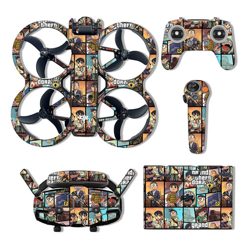 适用于大疆 AVATA2无人机贴纸  DJI  goggles3眼镜保护膜卡通贴纸