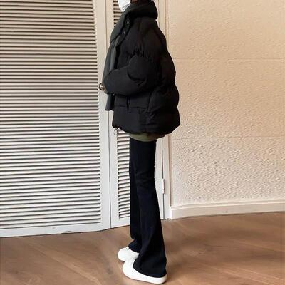 黑色绒喇叭H3010SC2绒微喇牛仔裤女秋加冬加厚20薄2裤5新款高腰小