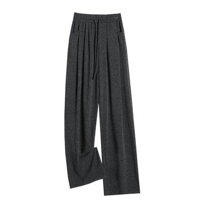 糯米女205新款秋冬休裤闲直筒HXG小个加子垂坠感软2糯灰色绒阔腿