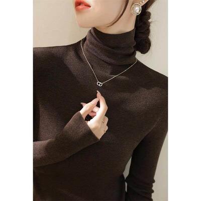 配羊毛大衣内搭黑色领打春底衫高毛衣女DK100851季新款修身暖保软