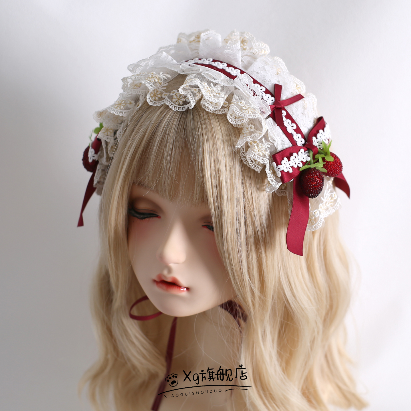 Lolita手作礼帽洛丽塔可爱草莓ap