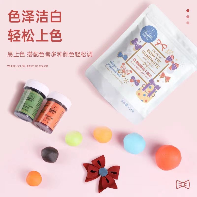 仙妮贝儿翻糖防潮干佩斯蝴蝶结花卉人偶糖牌蛋糕烘焙食用糖膏材料