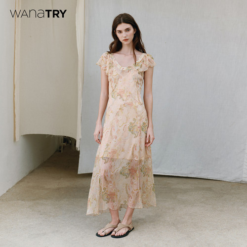 wanatry绿野仙踪大U领连衣裙