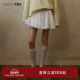 wana try甜美俏皮低腰蕾丝边蓬蓬裙纯棉半裙减龄显瘦A字女款 短裙
