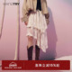 wana try不对称蕾丝浮雕白半裙2025早春新品 设计感层叠女半身裙