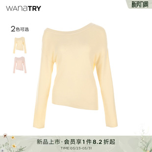 通勤针织衫 wana 简约气质修身 新款 try羊毛温柔感收腰显瘦上衣春季