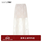 wana 裙 女款 try定制面料蕾丝白色半裙含独立半衬裙2025夏季 新款