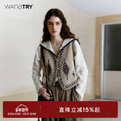 try海军领奶白色甜美针织上衣2025秋季 新款 时髦女款 wana 针织衫