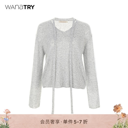 wanatry轻薄舒适飘带羊毛针织衫