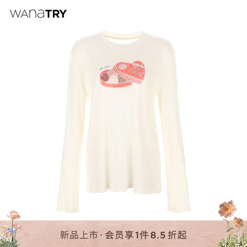 wanatry天丝羊毛猫猫印花T恤