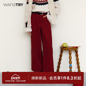 长裤 wana 新款 简约百搭复古显高女款 try细条灯芯绒阔腿裤 2025冬季