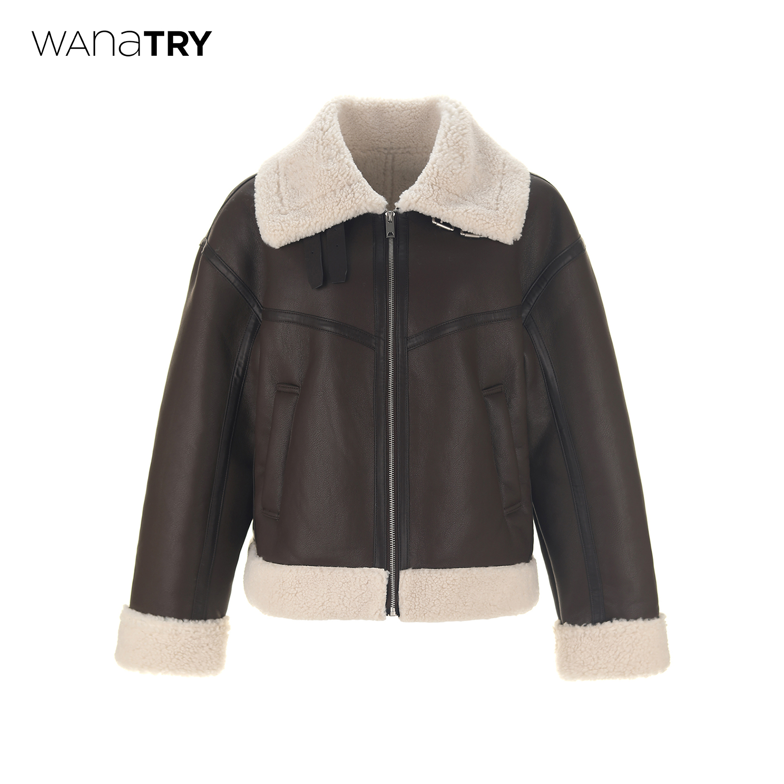 wanatry环保皮毛一体毛领厚外套