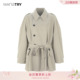 浅卡其短款 新款 气质女外套上衣 try天丝老钱慵懒感风衣春季 wana