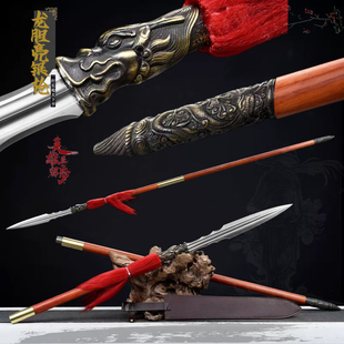 龙泉市红樱枪头长矛武术钩镰霸王枪木杆龙胆亮银枪马槊兵器未开刃