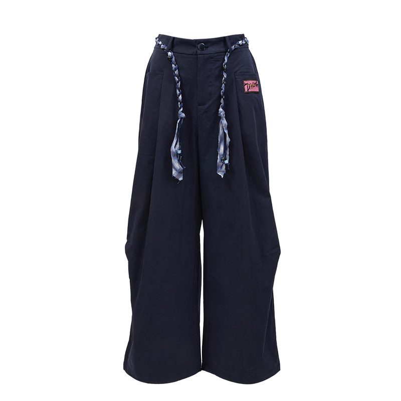 LC抽绳褶皱工装裤，藏青色,女装/女士精品,休闲裤,淘宝优惠券,粉丝福利购,淘宝优惠卷