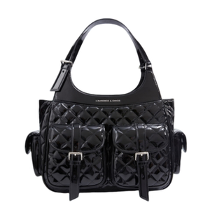 Laurence & Chico黑漆牛皮微笑包,中号C5AE10323099