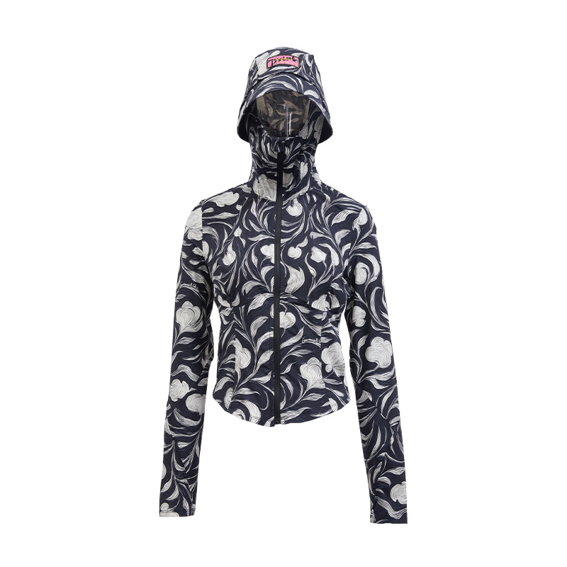 LC谧蓝花叙小渔夫防晒开衫UPF50+，黑白