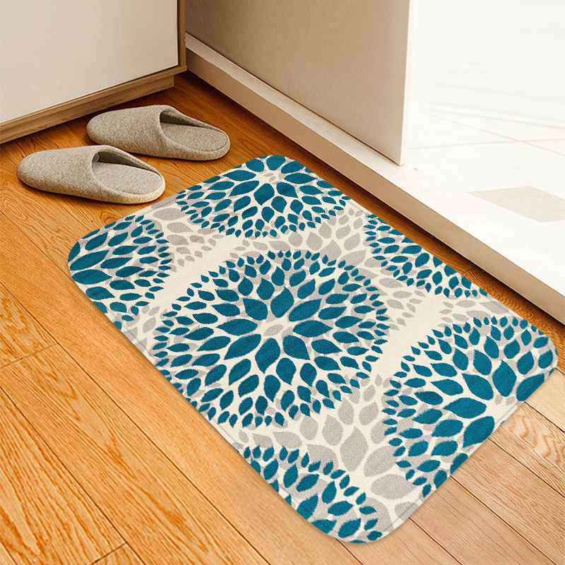 欧式古典花纹加厚法兰绒包边客厅卧室地垫家用地毯可机洗来图定制