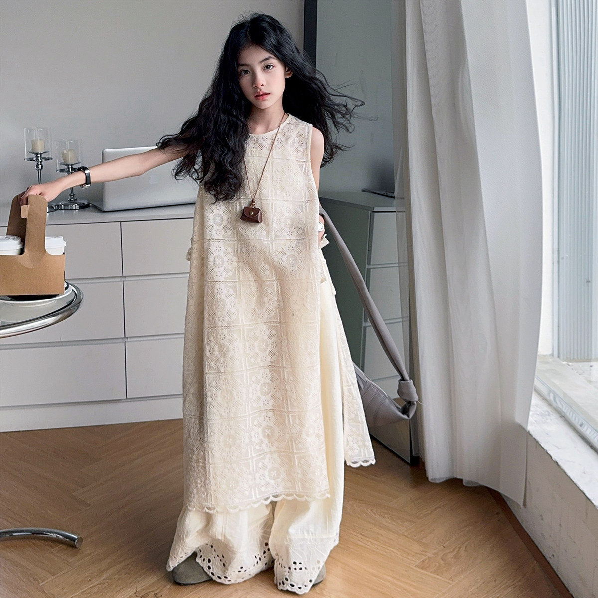 韩国女童波西米亚套装夏季2025新款儿童洋气裤子女大童韩版连衣裙