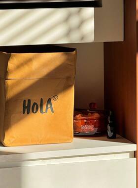 牛皮纸收纳篮收纳筐杂物玩具毛毡收纳筐桌面收纳盒布艺可折叠家用