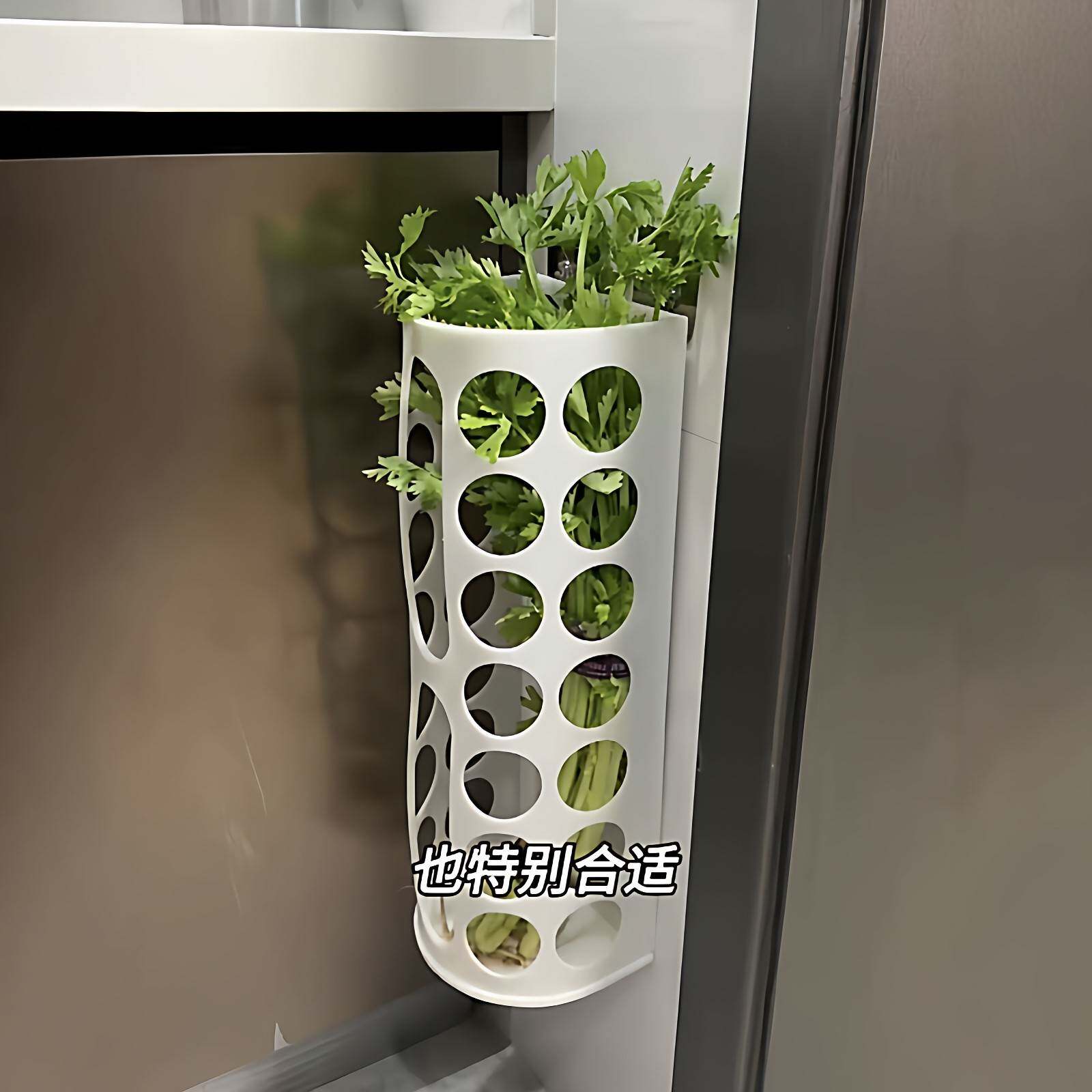 厨房大葱收纳盒壁挂式长蔬菜置物架厨房多功能门后储物架大容量筐