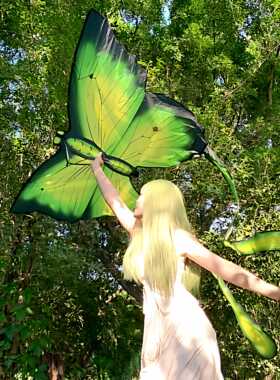 春日蝴蝶风筝易飞手持纸鸢一人拍照出片神器氛围户外场景布置道具