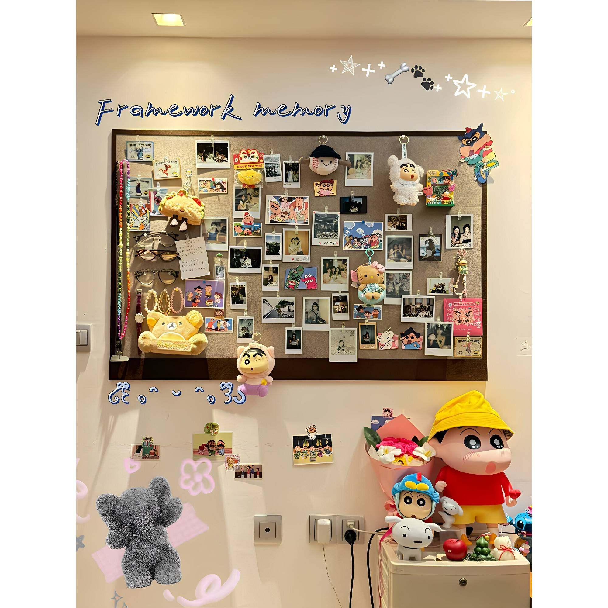 【新家墙面装饰】毛毡板照片展示墙客厅照片展示板diy装饰创意墙