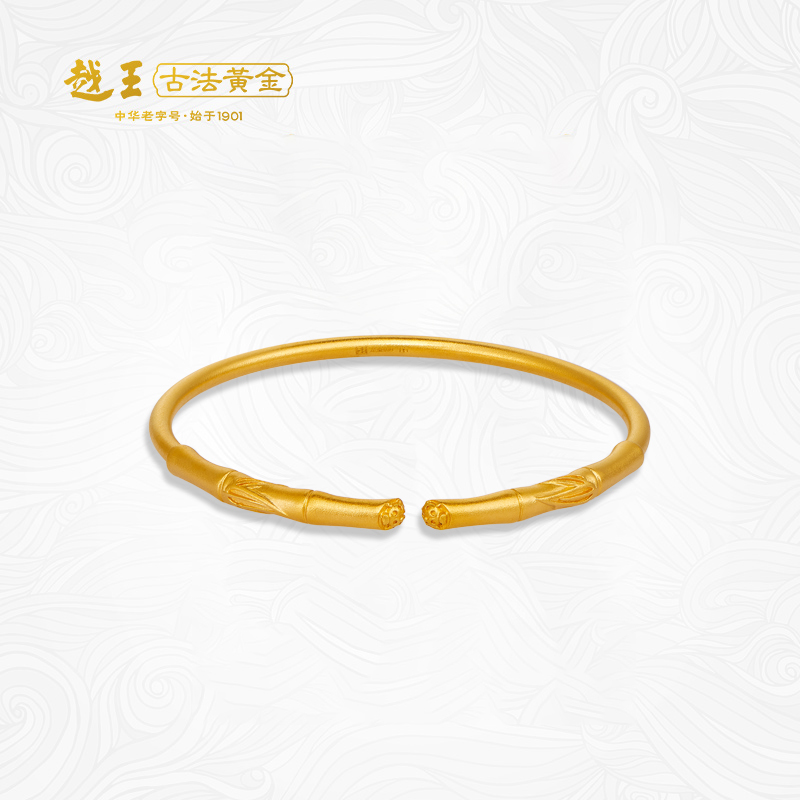 越王古法黄金步步高升女士黄金手镯古法手镯送女友送妈妈 004694