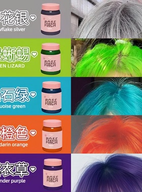 蜥蜴松石绿mp同款打蜡染发膏天使蓝粉色紫色灰色打蜡染发剂独角兽