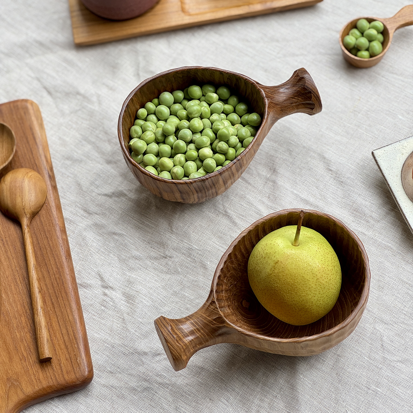 复古手工柚木碗整木甜品碗酸奶碗