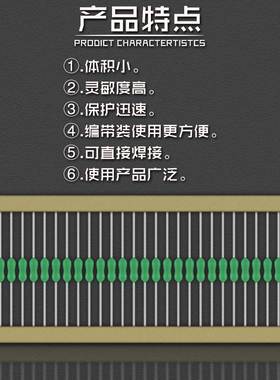 125V电阻式保险丝0.5A/1A/2A/3A/4A/5A/7A 快断 绿色 保险丝