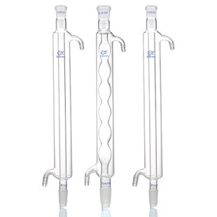直形冷凝管蛇形冷凝管球形冷凝管200/300/400/500/600/800/1000mm高硼硅玻璃直型回流装置实验化学实验器材
