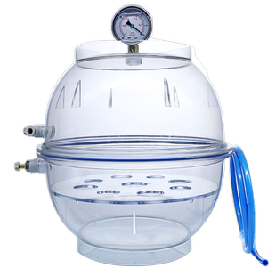 汇达 塑料真空干燥器实验室真空干燥皿PC聚碳酸酯材质150/250/300mm双阀门透明抽真空物理干燥箱真空釜真空罐